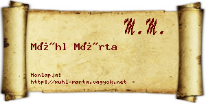 Mühl Márta névjegykártya