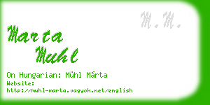 marta muhl business card